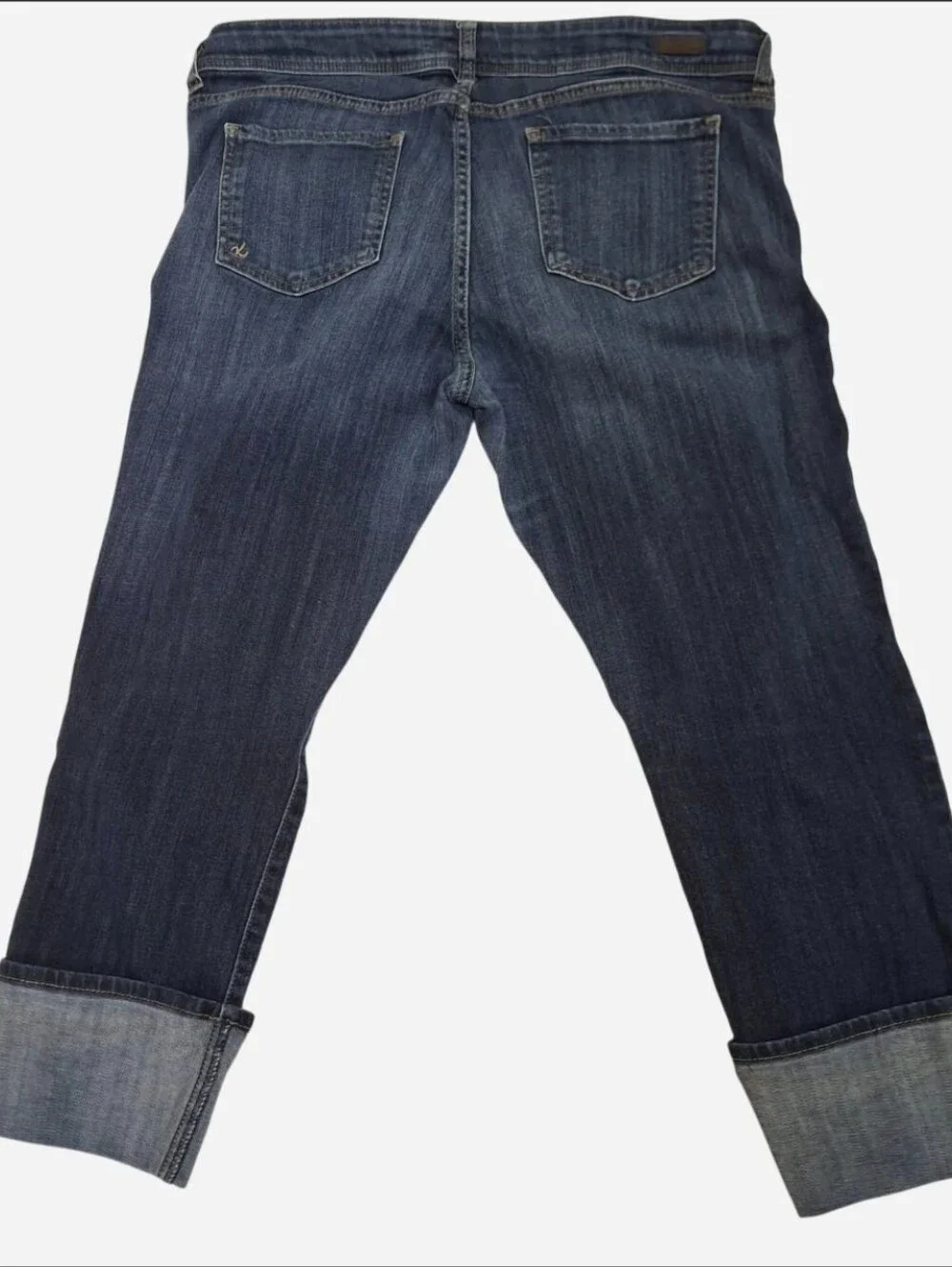 Kut from the Kloth Indigo Blue Boyfriend Jeans with Cuffed Hem - Picture 3 of 4